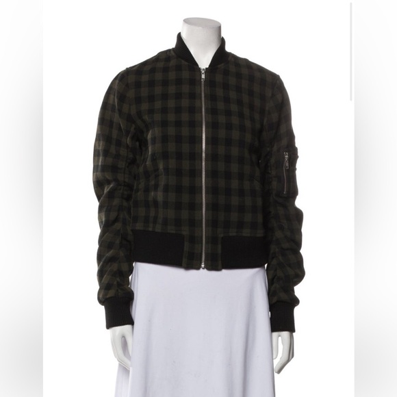 A.L.C. Jackets & Blazers - A.L.C virgin wool plaid print bomber jacket